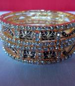 golden american diamond bangles size = 2.6''