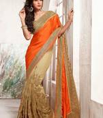 Net With Satin Pallu Saree With Blouse