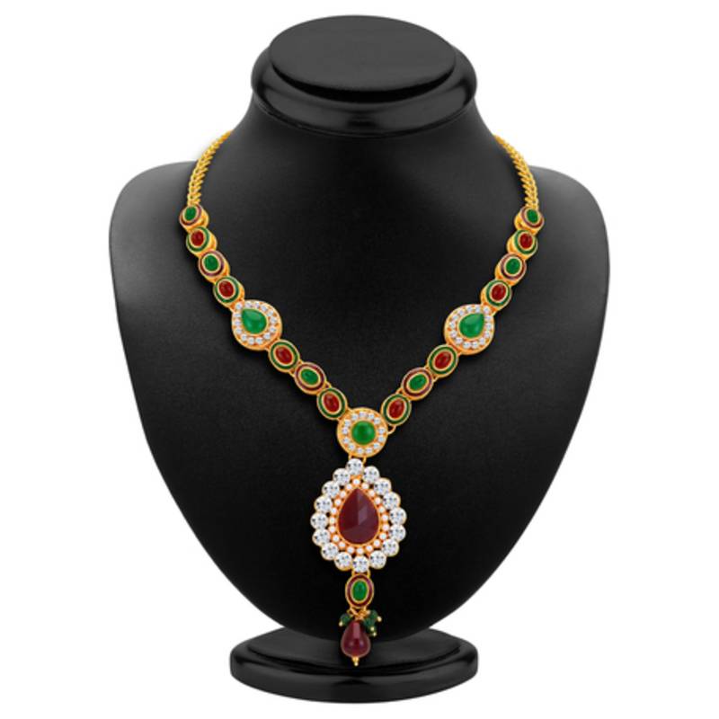 Finely Gold Plated Australian Diamond Necklace Set Shostopper 2353915