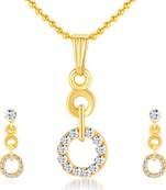 Ritzy Gold Plated Australian Diamond Pendant Set