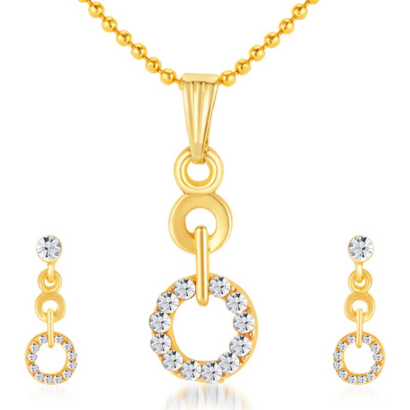 Ritzy Gold Plated Australian Diamond Pendant Set