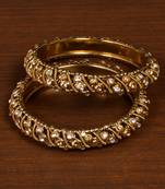 Gold Plated Zircon Stone Embellished Designer Bangles