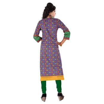 Green printed cotton stitched kurtas-and-kurtis 2