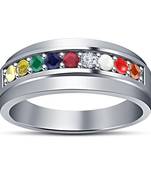 Multicolor cubic zirconia rings