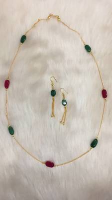 Emerald and ruby designer necklace 1