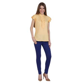 Royal blue lycra cotton jeggings 1
