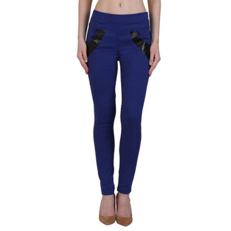 Royal blue lycra cotton jeggings