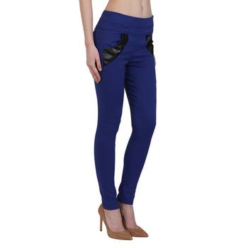 Royal blue lycra cotton jeggings 3