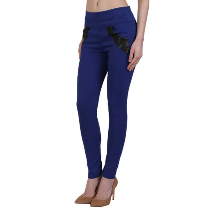 Royal blue lycra cotton jeggings