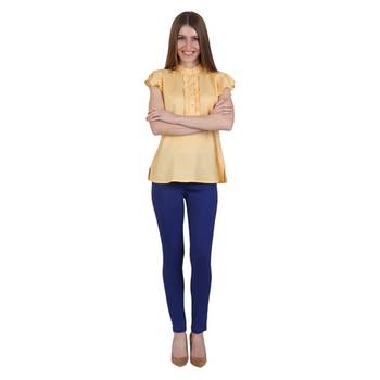 Royal blue lycra cotton jeggings 1