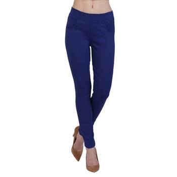 Royal blue lycra cotton jeggings 2