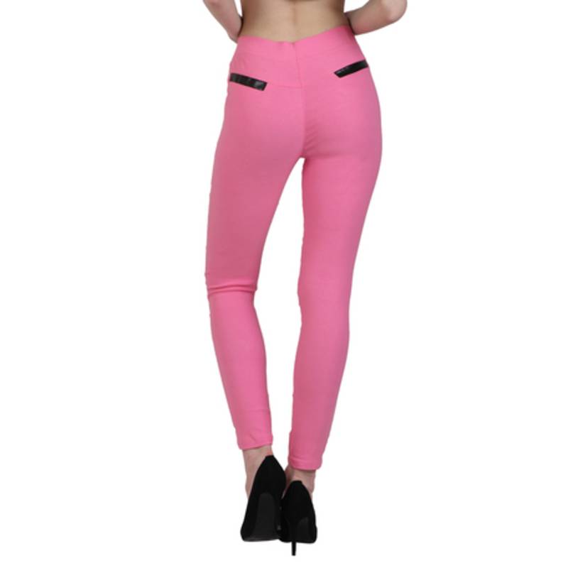Baby pink lycra cotton jeggings