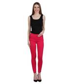 Magenta lycra cotton jeggings