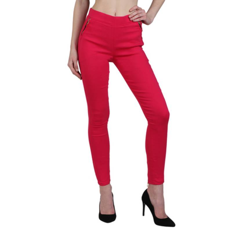 Magenta lycra cotton jeggings