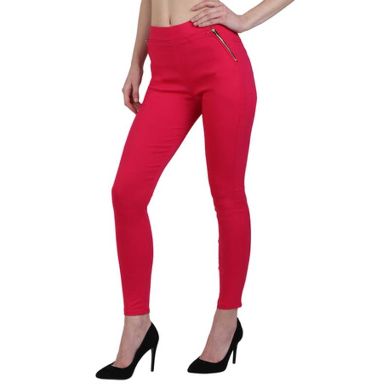 Magenta lycra cotton jeggings