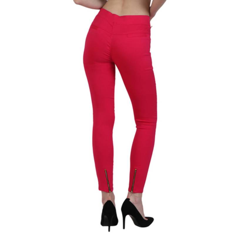 Magenta lycra cotton jeggings