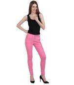 Baby pink lycra cotton jeggings