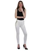 White lycra cotton jeggings
