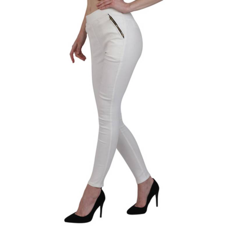White lycra cotton jeggings