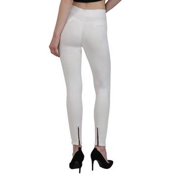 White lycra cotton jeggings 5