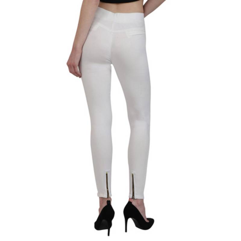 White lycra cotton jeggings