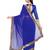 Royal blue plain chiffon saree with blouse