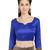 Royal blue plain chiffon saree with blouse
