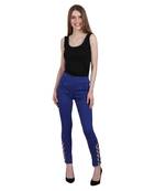 Royal blue lycra cotton jeggings