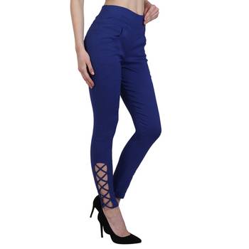 Royal blue lycra cotton jeggings 3