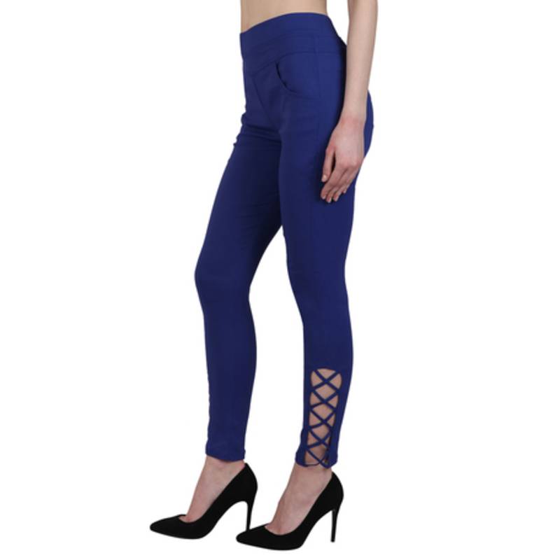Royal blue lycra cotton jeggings