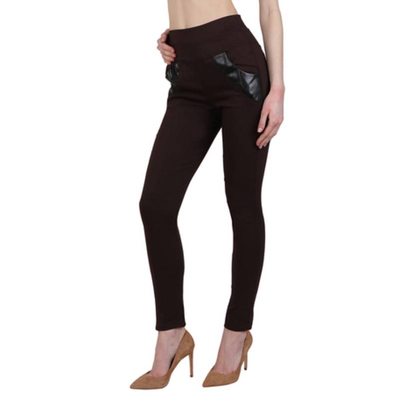 Brown lycra cotton jeggings