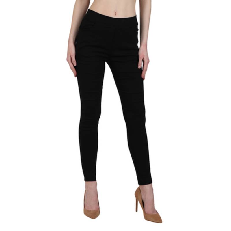 Black lycra cotton jeggings