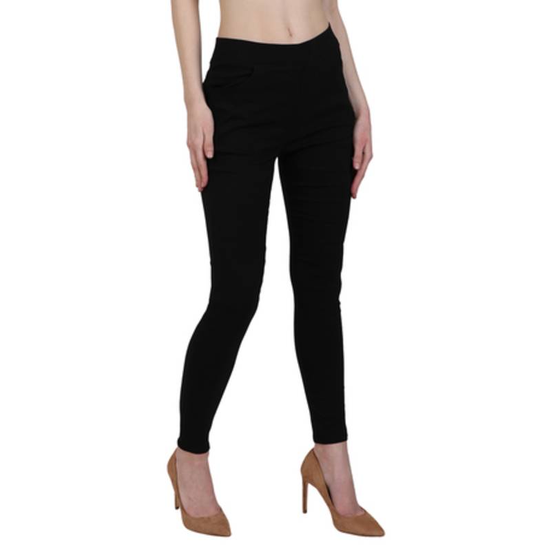 Black lycra cotton jeggings