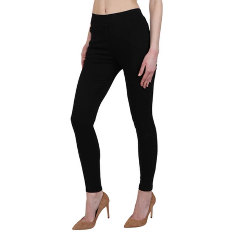 Black lycra cotton jeggings