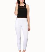 White lycra cotton jeggings