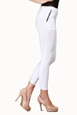 White lycra cotton jeggings 4