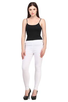 White lycra cotton jeggings 1