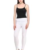 White lycra cotton jeggings