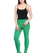 Green lycra cotton jeggings
