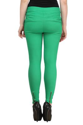 Green lycra cotton jeggings 3