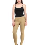 Beige lycra cotton jeggings
