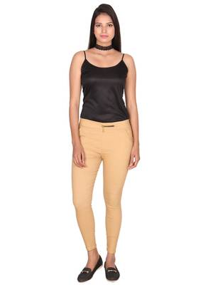 Beige lycra cotton jeggings 3