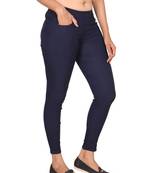 Navy blue lycra cotton jeggings