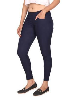 Navy blue lycra cotton jeggings 2