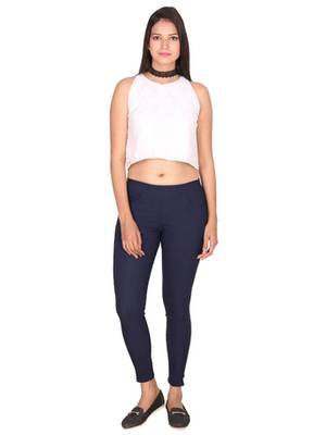 Navy blue lycra cotton jeggings 3
