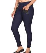 Navy blue lycra cotton jeggings