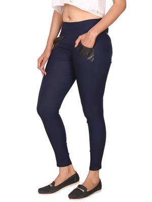 Navy blue lycra cotton jeggings 2