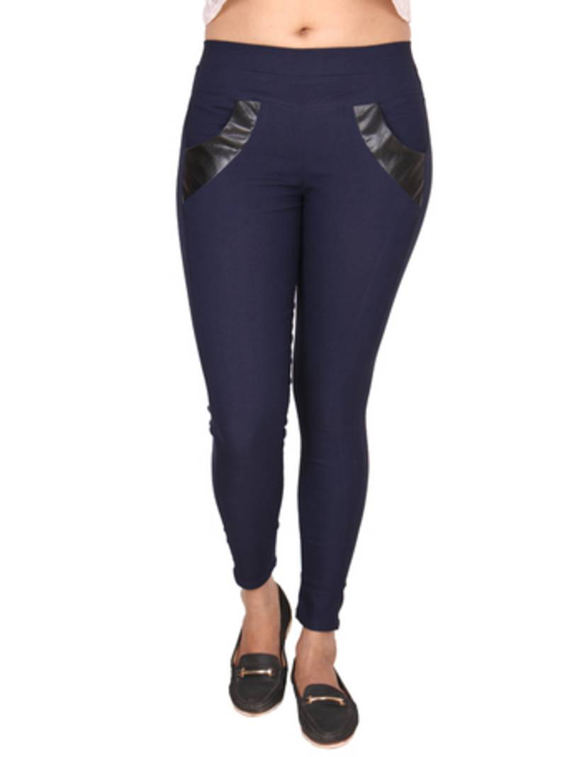 Navy blue lycra cotton jeggings