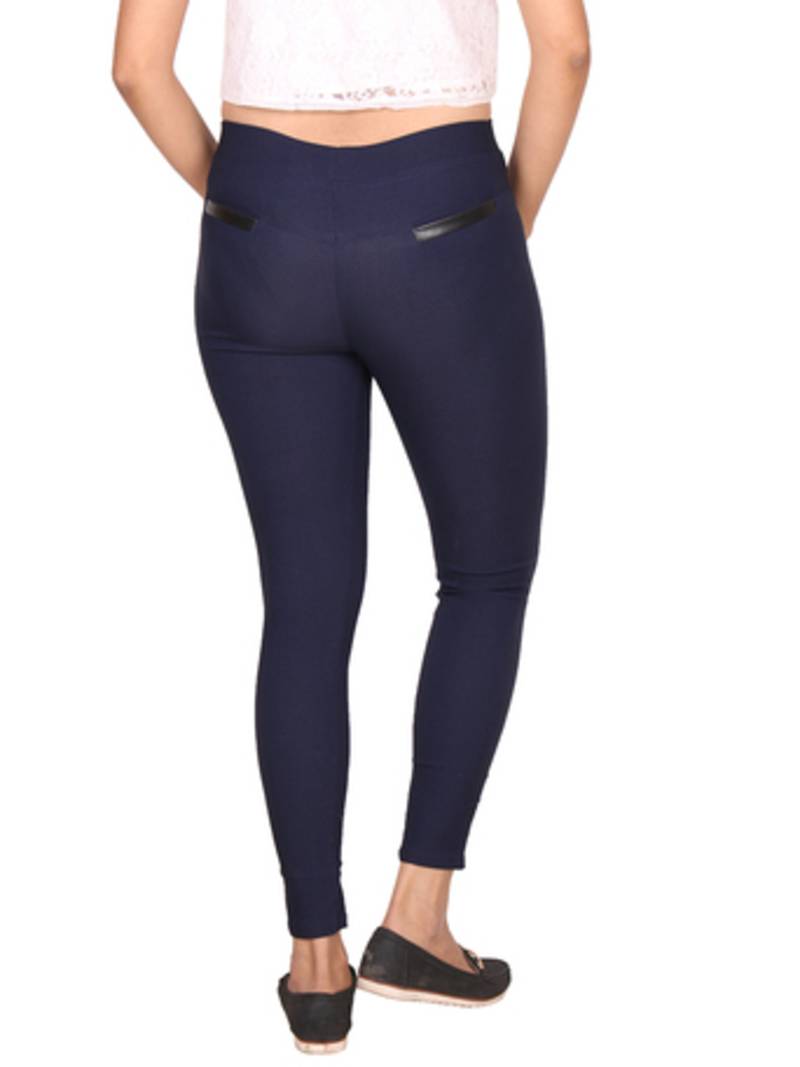 Navy blue lycra cotton jeggings