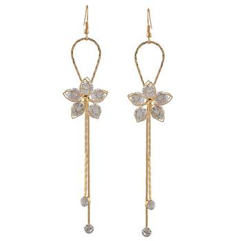 Gold crystal earrings 1
